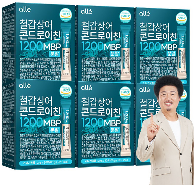 철갑상어 연골 콘드로이친 1200 MBP 분말 스틱 c6s 식약청 HACCP 알레, 6개, 30회분