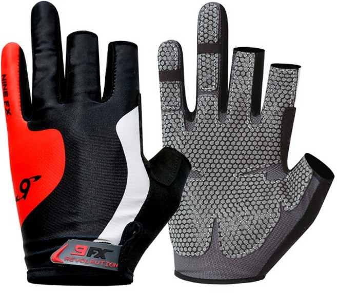 나인에프엑스 3컷 스포츠 낚시 글로브, 블랙레드나인, 1개