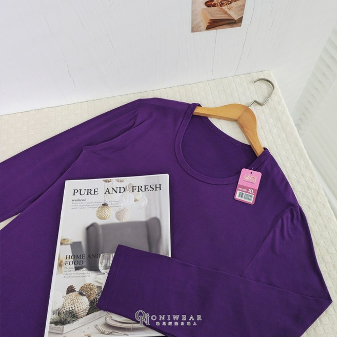 【OniWear】女士圓領磨毛保暖衣 發熱衣 內刷毛 女生內搭衣 衛生衣 防寒保暖 長袖女