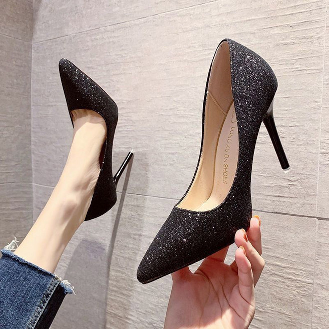 페이준 여성 반짝 하이힐 섹시 스틸레토힐 6cm/8cm/10cm JKL157