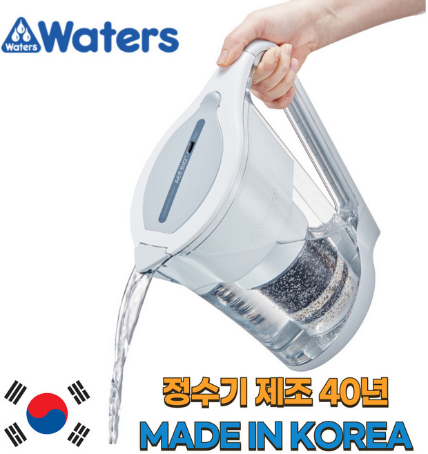 워터스 국산 피처형 간이 알카리수 미네랄 정수기 + 1년치 필터세트