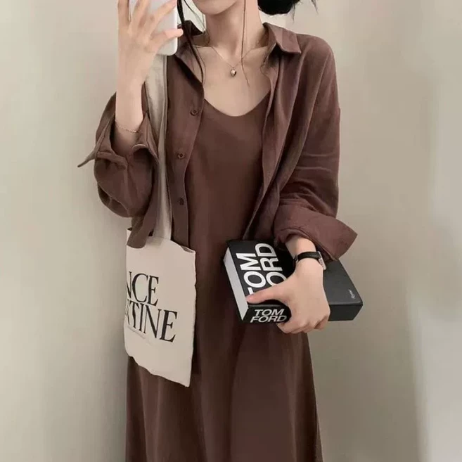 여성 민소매 원피스 블라우스 2종 세트 셋업룩 바캉스룩 데일리원피스 봄 여름 가을 간절기룩