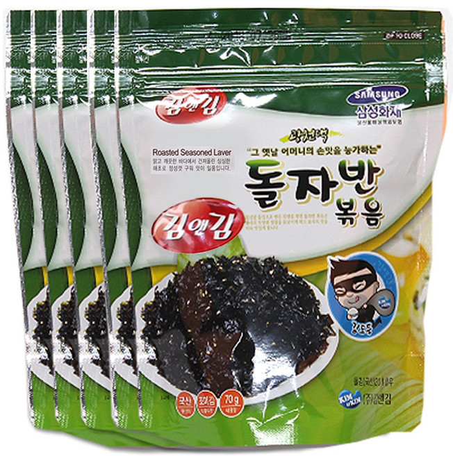 [가온애] 소문난 돌김자반, 70g, 5개