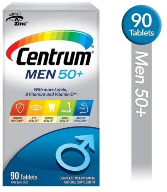 OA) 센트룸 멀티비타민 루테인 미네랄 90정 50세 남성, ONE COLOR, ONE SIZE, 1개 - 쿠팡