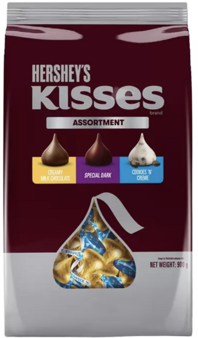 HERSHEY'S KISSES ASSORTMENT Creamy Milk Chocolate Special Dark Cookies 'N' Creme, 1個, 900g