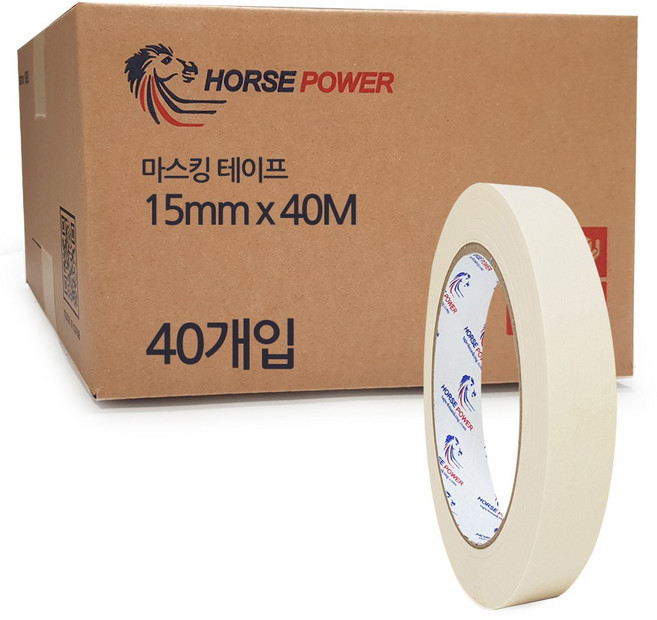 홀스파워 SBT03 종이 마스킹테이프 15mm x 40M, 40개