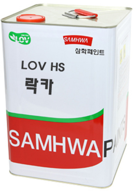 삼화페인트 목재용 LOV HS 락카페인트 원색 유광, 1개, 적색 유광, 18L