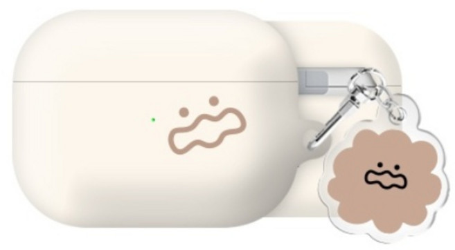 말랑말랑 베이직 에어팟3/에어팟4 하드 케이스 +아크릴 키링 세트, 겁쟁이, AirPods(4세대)