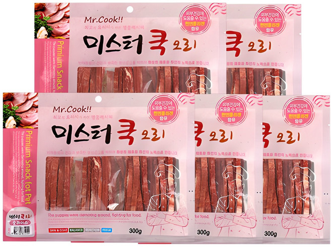 미스터쿡 강아지 슬라이스 간식, 오리, 160g, 5개