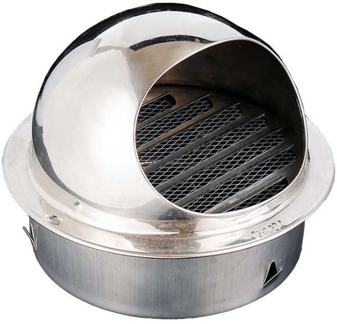 위너리스 건물외벽 주방 욕실 연기배출 송풍구 환풍구 2중커버 후드캡 원형, 100mm, 1개