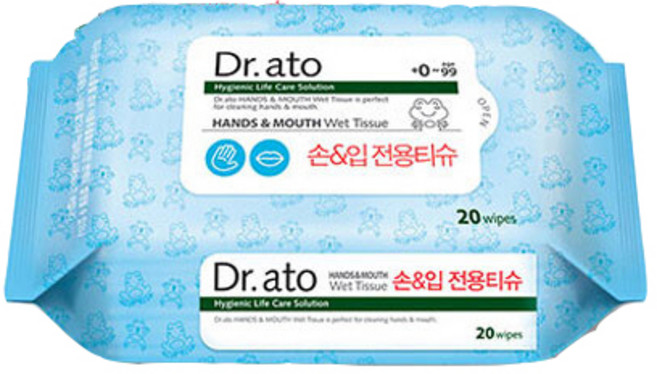 닥터아토 손&입전용티슈 20매x5개, 60g, 20매, 5개