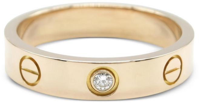 까르띠에 중고 2010's 미니 러브 18K 핑크 골드 다이아몬드 링