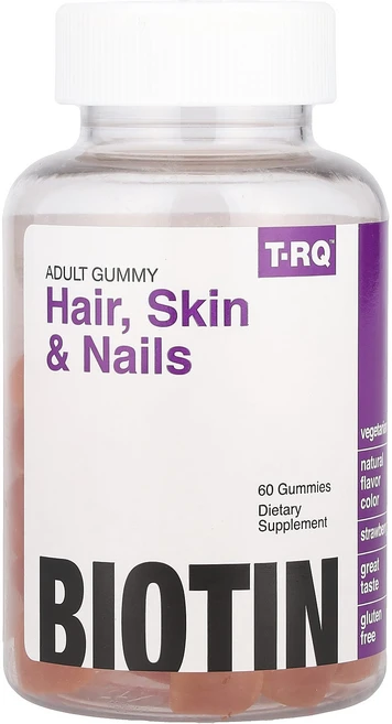 T-RQ 성인용 구미젤리 모발 피부 손발톱 딸기 구미젤리 60개, 1개 - 쿠팡
