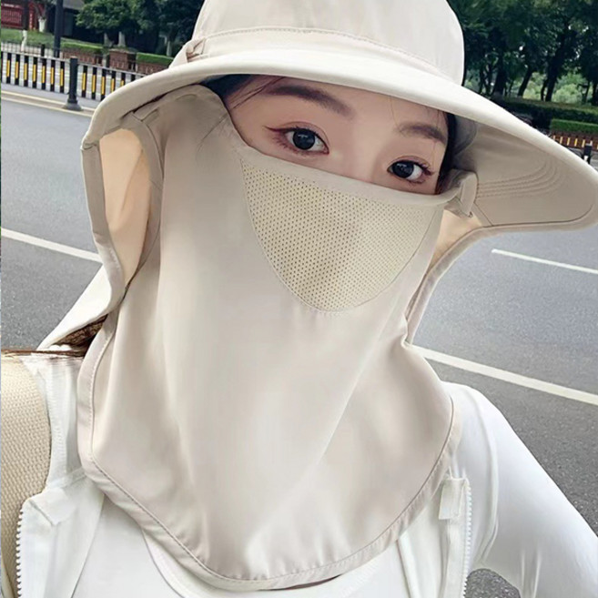 여성 얼굴과 목을 전체가려주는 통기성 좋은 햇빛차단모자