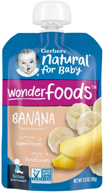 Gerber Natural for Baby 원더푸드 2nd Foods 바나나 99g(3.5oz), GerberNaturalforBaby원더푸드2ndFoo, 99g, 1개 - 쿠팡