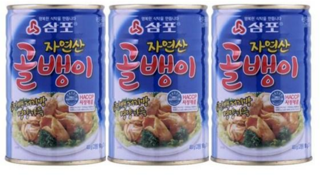 골뱅이캔(자연산 삼포140g)X48, 400g, 3개