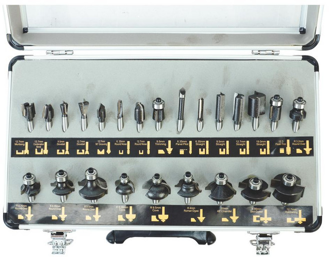 트리머비트 세트 목재가공 목공가공 홈파기 공구비트 루터비트 목공용드릴비트 SM-TB624 24Pcs 스마토, 1세트