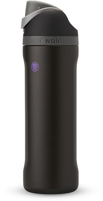 Owala 해리 포터 FreeSip 단열 스테인리스 스틸 물병 빨대 포함 BPA 프리 스포츠 여행에 적합 709.8ml(24온스) 후플푸프143926, Marvel, Black Panther
