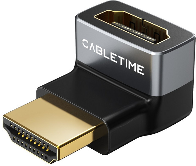 케이블타임 270도 8K HDMI M to F 연장 젠더 커플러, 1개, CP42G