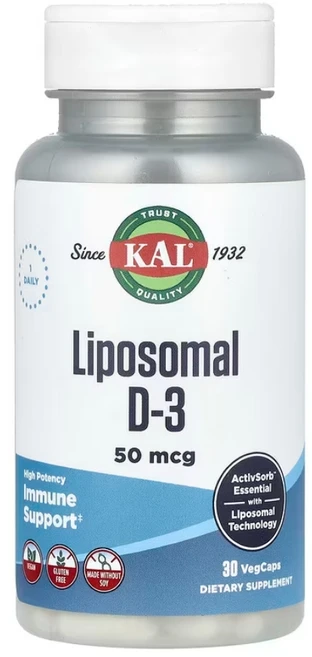 KAL 리포소말 D3 고효능 50mcg 30캡슐 비타민D, 1개, 30정 - 쿠팡