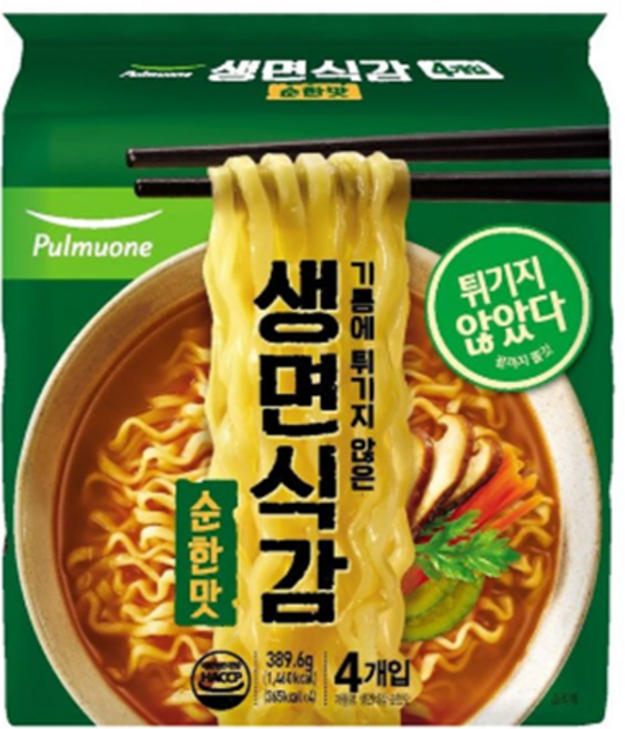 풀무원 생면식감 생라면 순한맛 97.4g, 8개