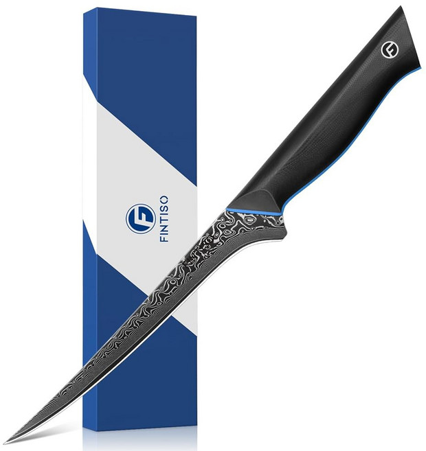 핀티소 7인치 주방 나이프 67겹 일본 다마스쿠스 스틸 셰프의 산토쿠 G10 손잡이 - 가정 및 주방용 전문 요리 도구, Fillet Knife