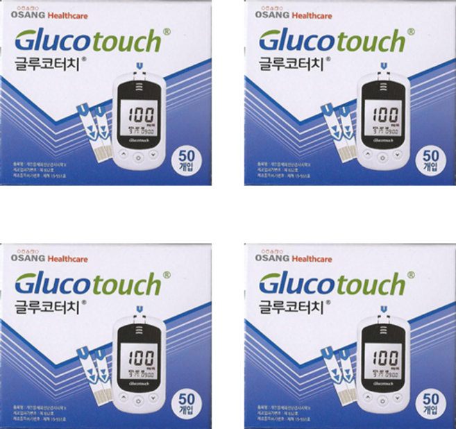오상헬스케어 글루코터치 혈당시험지 혈당측정검사지 4박스 200매 SW, 50개, 4개