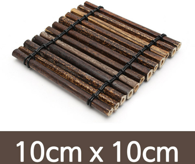 신우대 통대나무 정사각받침 소 (대나무 접시 인테리어 장식 소품, 소형10x10cm, 1개