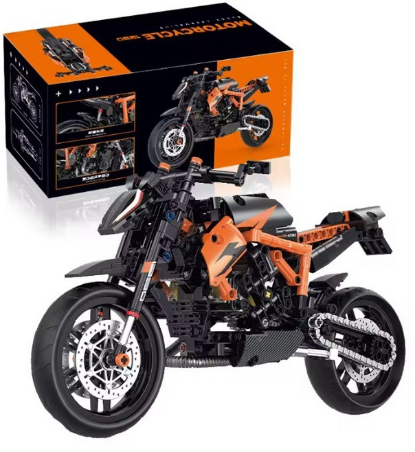 1:8 오토바이 모델 빌딩 블록 세트 529PCS 레이싱 모토 블록 성인, 1개