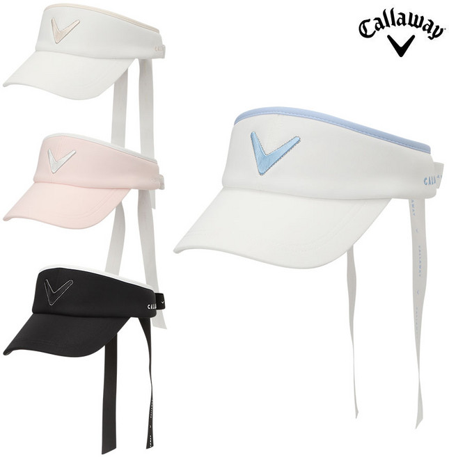 캘러웨이 2026 여성 골프모자 우먼스 달리아 바이저 썬캡, 화이트/베이지
