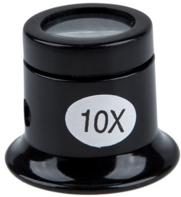 시계 눈 루페 10X 보석상 광학 유리 돋보기 돋보기 렌 도구, 검은색