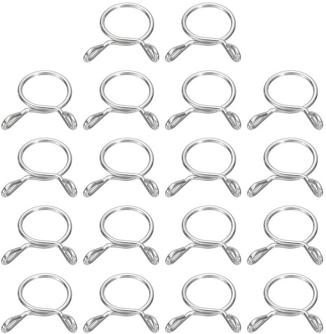 30pcs 라인 호스 클립 3/4/5/6/7/8/9/10/11/12/13mm 아연 도금 65Mn 강철 튜브 스프링 클램프, 3.5mm Silver