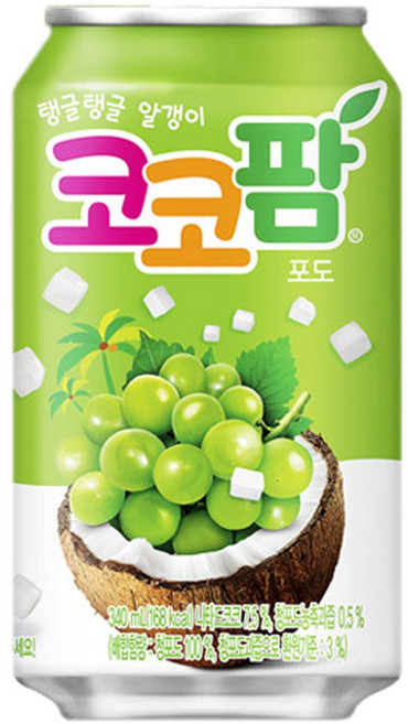 코코팜 탱글탱글 알갱이 포도, 340ml, 24개