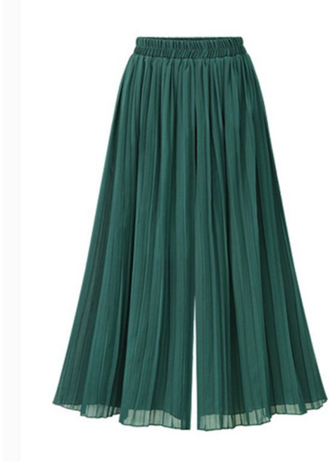 jieve 여자 봄여름 고급 플리츠 허리밴드 쉬폰 와이드 팬츠 하이웨스트 SY121358