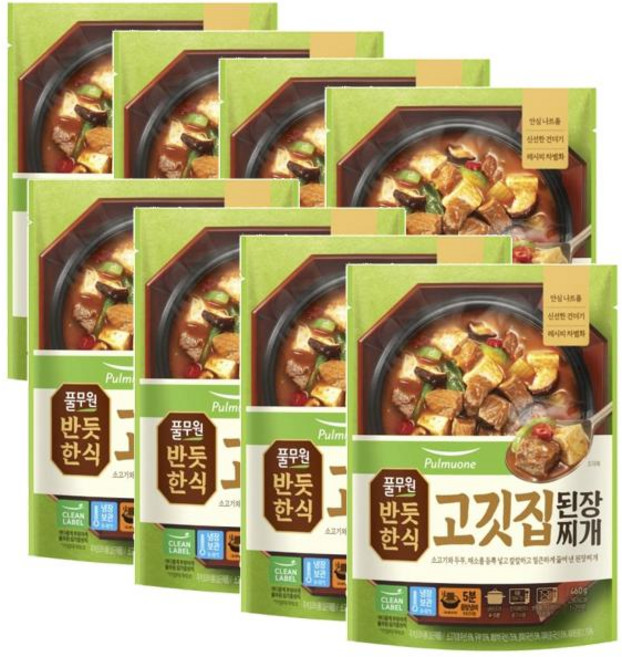 풀무원 반듯한식 고깃집 된장찌개, 460g, 8개