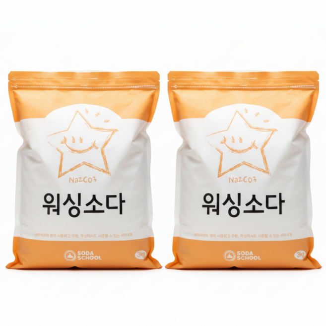 소다스쿨 워싱소다 세탁세제, 3kg, 2개