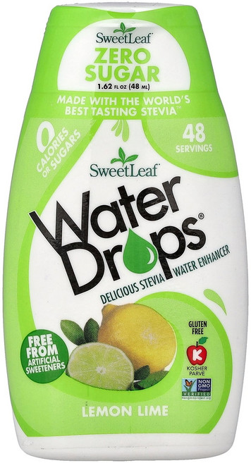 SweetLeaf Stevia Water Drops® 딜리셔스 스테비아 정제수 인핸서 레몬 라임 맛 48ml(1.62온스)