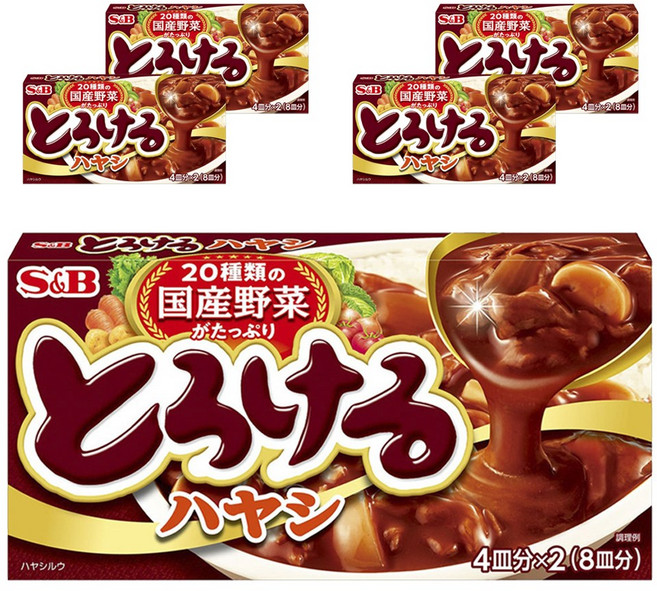 에스앤비 20종류 일본산 채소가 듬뿍 녹아있는 하이라이스, 160g, 5개