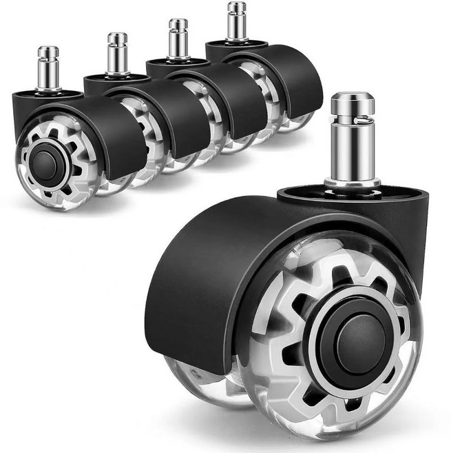 올리민 무소음 의자 바퀴 고급형 캐스터 우레탄 부품교체 5개 1세트, 2인치 더블