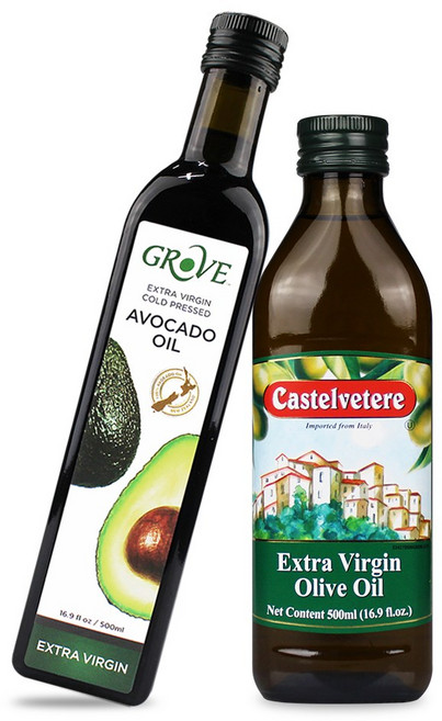 브이플랜 올리브유 냉압착 엑스트라버진 올리브오일 500ml+아보카도오일 아보카도유 500ml, 500ml