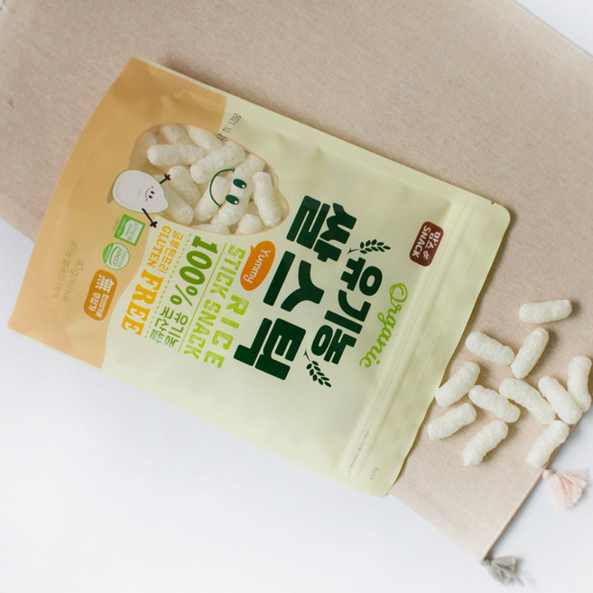 맘스스낵 유기농 쌀스틱 뻥튀기 아기과자 쌀 떡뻥, 쌀맛, 1개, 40g