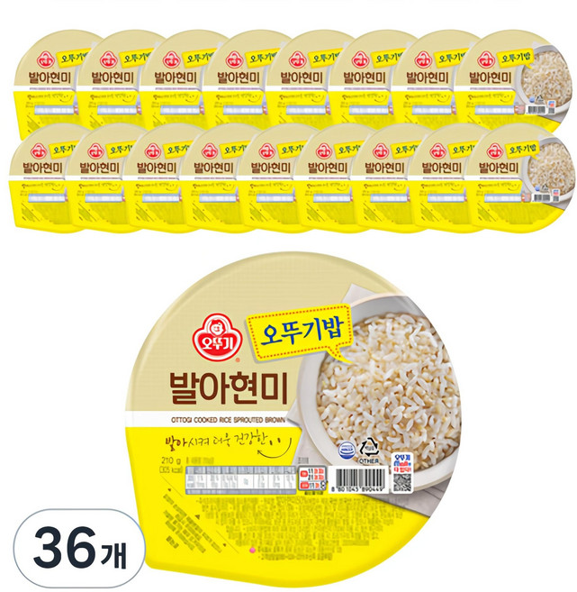 오뚜기 발아현미밥, 210g, 36개