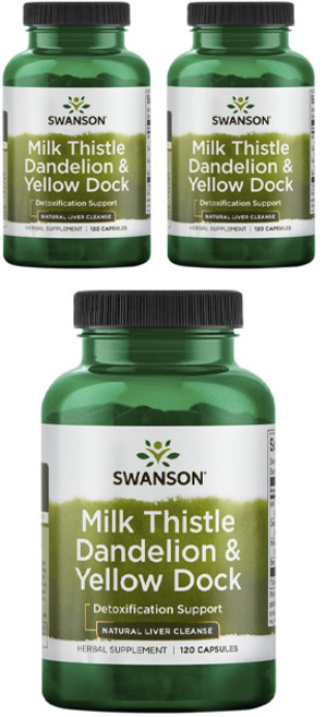 스완슨 밀크 씨슬 단델리온 & 옐로 독 캡슐, 120정, 3개