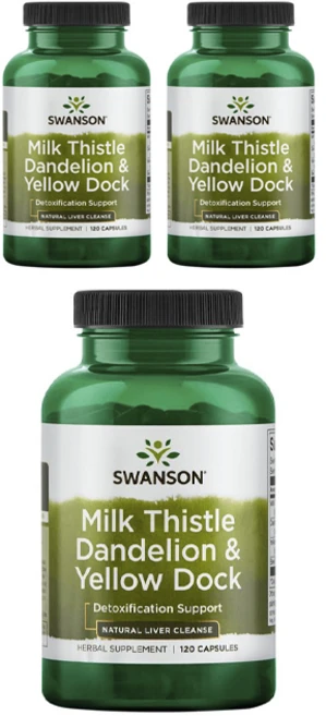 스완슨 밀크 씨슬 단델리온 & 옐로 독 캡슐, 120정, 3개 - 쿠팡