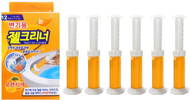 다나몰 플라워젤 변기세정제 욕실 방향제 탈취 오렌지향, 50g, 6개