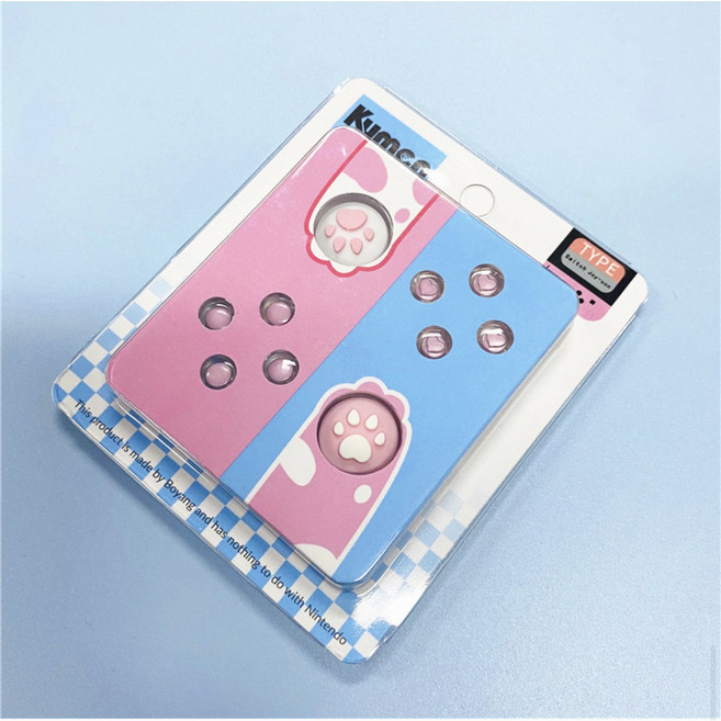 닌텐도 스위치 아키토모 냥발 조이콘 조이 스틱 버튼 보호 키캡 커버 세트 DIY 교체 수리 커스텀, 핑크, 1개