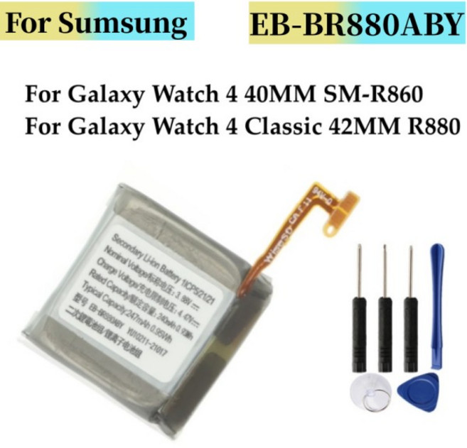 EB-BR880ABY Battery For Galaxy Watch 4 40MM SM-R860 Classic + Tools, 01 Watch 4 Classic 42MM, 1개