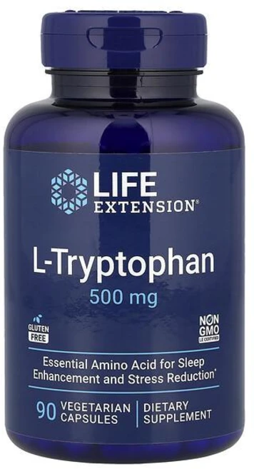 Life Extension L-Tryptophan 500mg Vegetarian Capsules 라이프익스텐션 L-트립토판 500mg 베지테리언 캡슐, 2개, 90정 - 쿠팡