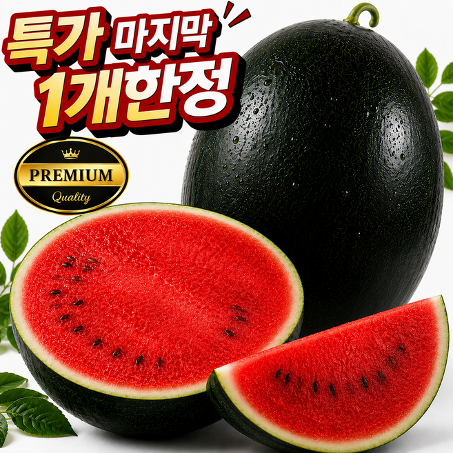 [단하루꿀특가] 농장특송 프리미엄 고당도 꿀당도 씨적은 흑수박 초특가, 1박스, 5kg 이내