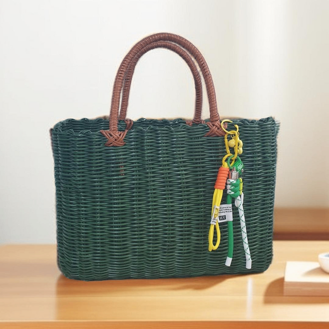 빨대가방 사각 라탄 피크닉 바구니 여름 가방